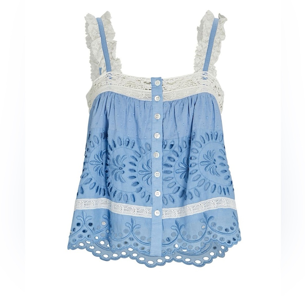 LOVESHACKFANCY Sully Broderie Anglaise Tank Top